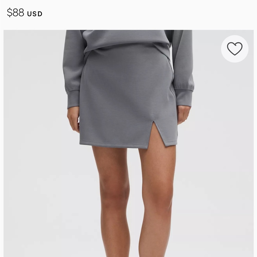 Lululemon Softstreme High-Rise Mini Skirt - Size Medium - Solar Gray NWOT